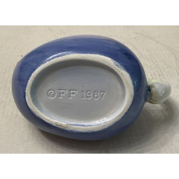 FITZ AND FLOYD MAJOLICA EGGPLANT CREAMER, SMALL PITCHER SAUCE 1987 Vintage - Picture 4 of 5